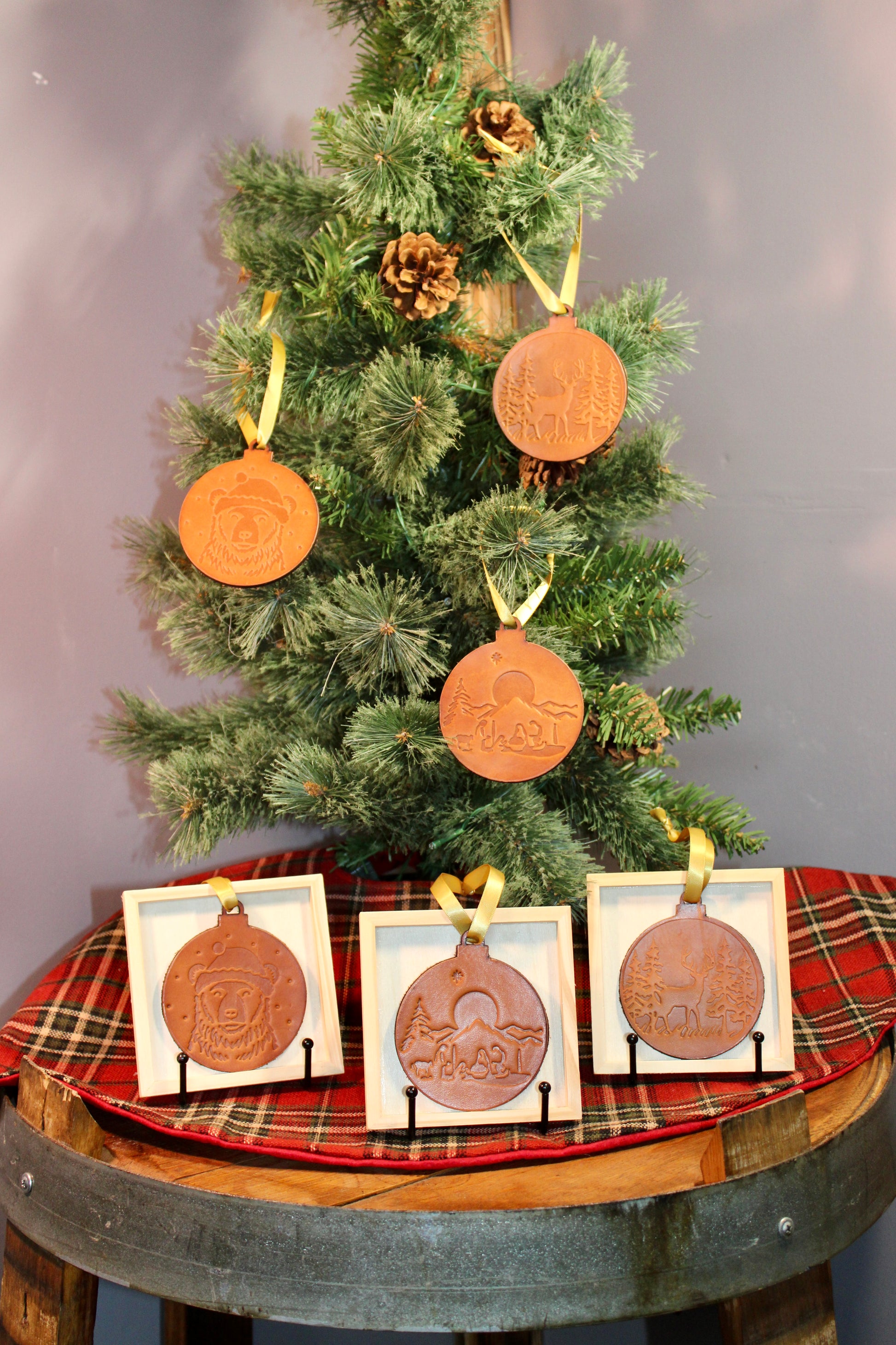 Leather Stamped Ornaments